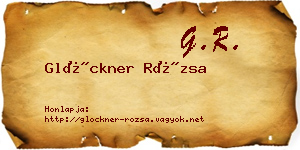 Glöckner Rózsa névjegykártya